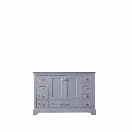 Lexora Dukes 48" - Dark Grey Single Bathroom Vanity (Options: White Carrara Marble / Quartz Top, White Square Sink and 46" Mirror w/ Faucet) - Lexora - Ambient Home