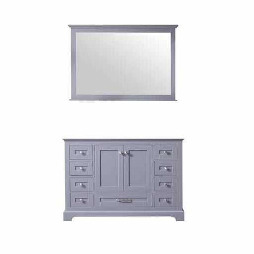 Lexora Dukes 48" - Dark Grey Single Bathroom Vanity (Options: White Carrara Marble / Quartz Top, White Square Sink and 46" Mirror w/ Faucet) - Lexora - Ambient Home