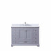 Lexora Dukes 48" - Dark Grey Single Bathroom Vanity (Options: White Carrara Marble / Quartz Top, White Square Sink and 46" Mirror w/ Faucet) - Lexora - Ambient Home