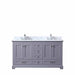 Lexora Dukes 60" - Dark Grey Double Bathroom Vanity (Options: White Carrara Marble / Quartz Top, White Square Sinks and 58" Mirror w/ Faucets) - Lexora - Ambient Home