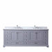 Lexora Dukes 84"-  Dark Grey Double Bathroom Vanity (Options: White Carrara Marble / Quartz Top, White Square Sinks and 34" Mirrors w/ Faucets) - Lexora - Ambient Home