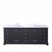 Lexora Dukes 84" - Espresso Double Bathroom Vanity (Options: White Carrara Marble / Quartz Top, White Square Sinks and 34" Mirrors w/ Faucets) - Lexora - Ambient Home