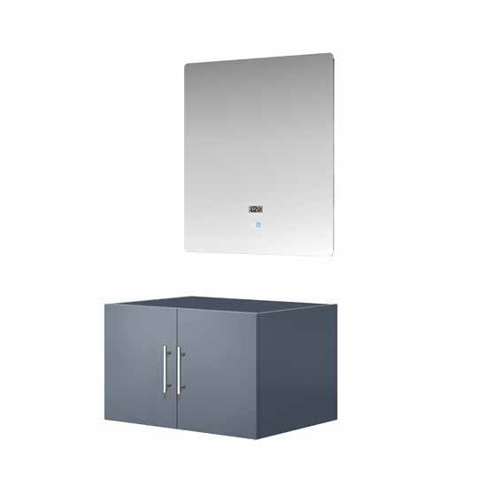 Lexora Geneva 30" - Dark Grey Single Bathroom Vanity (Options: White Carrara Marble Top, White Square Sink and 30" LED Mirror w/ Faucet) - Lexora - Ambient Home