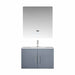 Lexora Geneva 30" - Dark Grey Single Bathroom Vanity (Options: White Carrara Marble Top, White Square Sink and 30" LED Mirror w/ Faucet) - Lexora - Ambient Home