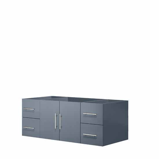 Lexora Geneva 48" - Dark Grey Single Bathroom Vanity (Options: White Carrara Marble Top, White Square Sink and 48" LED Mirror w/ Faucet) - Lexora - Ambient Home