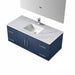 Lexora Geneva 48" - Navy Blue Single Bathroom Vanity (Options: White Carrara Marble Top, White Square Sink and 48" LED Mirror w/ Faucet) - Lexora - Ambient Home