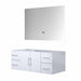 Lexora Geneva 48" - Glossy White Single Bathroom Vanity (Options: White Carrara Marble Top, White Square Sink and 48" LED Mirror w/ Faucet) - Lexora - Ambient Home