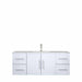 Lexora Geneva 48" - Glossy White Single Bathroom Vanity (Options: White Carrara Marble Top, White Square Sink and 48" LED Mirror w/ Faucet) - Lexora - Ambient Home