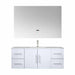 Lexora Geneva 48" - Glossy White Single Bathroom Vanity (Options: White Carrara Marble Top, White Square Sink and 48" LED Mirror w/ Faucet) - Lexora - Ambient Home