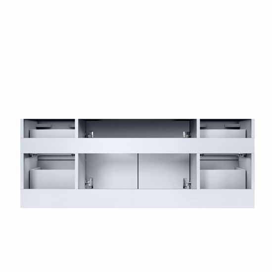 Lexora Geneva 48" - Glossy White Single Bathroom Vanity (Options: White Carrara Marble Top, White Square Sink and 48" LED Mirror w/ Faucet) - Lexora - Ambient Home