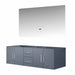 Lexora Geneva 60" - Dark Grey Double Bathroom Vanity (Options: White Carrara Marble Top, White Square Sink and 60" LED Mirror w/ Faucets) - Lexora - Ambient Home