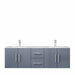 Lexora Geneva 60" - Dark Grey Double Bathroom Vanity (Options: White Carrara Marble Top, White Square Sink and 60" LED Mirror w/ Faucets) - Lexora - Ambient Home