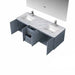 Lexora Geneva 60" - Dark Grey Double Bathroom Vanity (Options: White Carrara Marble Top, White Square Sink and 60" LED Mirror w/ Faucets) - Lexora - Ambient Home