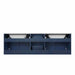 Lexora Geneva 60" - Navy Blue Double Bathroom Vanity (Options: White Carrara Marble Top, White Square Sink and 60" LED Mirror w/ Faucets) - Lexora - Ambient Home