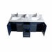 Lexora Geneva 60" - Navy Blue Double Bathroom Vanity (Options: White Carrara Marble Top, White Square Sink and 60" LED Mirror w/ Faucets) - Lexora - Ambient Home