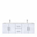 Lexora Geneva 60" - Glossy White Double Bathroom Vanity  (Options: White Carrara Marble Top, White Square Sink and 60" LED Mirror w/ Faucets) - Lexora - Ambient Home