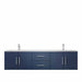 Lexora Geneva 72" - Navy Blue Double Bathroom Vanity (Options: White Carrara Marble Top, White Square Sink and 30" LED Mirror w/ Faucets) - Lexora - Ambient Home