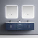 Lexora Geneva 72" - Navy Blue Double Bathroom Vanity (Options: White Carrara Marble Top, White Square Sink and 30" LED Mirror w/ Faucets) - Lexora - Ambient Home