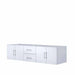 Lexora Geneva 72" - Glossy White Double Bathroom Vanity (Options: White Carrara Marble Top, White Square Sink and 30" LED Mirror w/ Faucets) - Lexora - Ambient Home