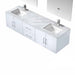 Lexora Geneva 72" - Glossy White Double Bathroom Vanity (Options: White Carrara Marble Top, White Square Sink and 30" LED Mirror w/ Faucets) - Lexora - Ambient Home