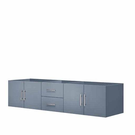Lexora Geneva 80" - Dark Grey Double Bathroom Vanity (Options: White Carrara Marble Top, White Square Sinks and 30" LED Mirrors w/ Faucets) - Lexora - Ambient Home