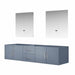 Lexora Geneva 80" - Dark Grey Double Bathroom Vanity (Options: White Carrara Marble Top, White Square Sinks and 30" LED Mirrors w/ Faucets) - Lexora - Ambient Home