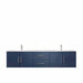 Lexora Geneva 80" - Navy Blue Double Bathroom Vanity (Options: White Carrara Marble Top, White Square Sinks and 30" LED Mirrors w/ Faucets) - Lexora - Ambient Home