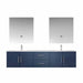 Lexora Geneva 80" - Navy Blue Double Bathroom Vanity (Options: White Carrara Marble Top, White Square Sinks and 30" LED Mirrors w/ Faucets) - Lexora - Ambient Home