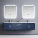 Lexora Geneva 80" - Navy Blue Double Bathroom Vanity (Options: White Carrara Marble Top, White Square Sinks and 30" LED Mirrors w/ Faucets) - Lexora - Ambient Home