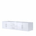 Lexora Geneva 80" - Glossy White Double Bathroom Vanity (Options: White Carrara Marble Top, White Square Sinks and 30" LED Mirrors w/ Faucets) - Lexora - Ambient Home