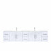 Lexora Geneva 84" - Glossy White Double Bathroom Vanity (Options: White Carrara Marble Top, White Square Sinks and 36" LED Mirrors w/ Faucets) - Lexora - Ambient Home