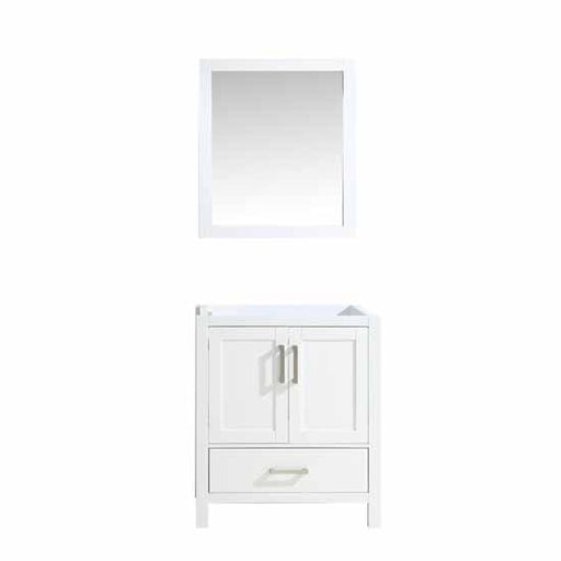 Lexora Jacques 30" - White Single Bathroom Vanity (Options: White Carrara Marble Top, White Square Sink and 28" Mirror w/ Faucet) - Lexora - Ambient Home