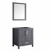 Lexora Jacques 30" - Dark Grey Single Bathroom Vanity (Options: White Carrara Marble Top, White Square Sink and 28" Mirror w/ Faucet) - Lexora - Ambient Home