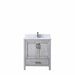 Lexora Jacques 30" - Distressed Grey Single Bathroom Vanity (Options: White Carrara Marble Top, White Square Sink and 28" Mirror w/ Faucet) - Lexora - Ambient Home