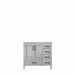 Lexora Jacques 36" - Distressed Grey Single Bathroom Vanity (Options: White Carrara Marble Top, White Square Sink and 34" Mirror w/ Faucet - Left Version) - Lexora - Ambient Home