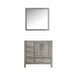 Lexora Jacques 36" - Distressed Grey Single Bathroom Vanity (Options: White Carrara Marble Top, White Square Sink and 34" Mirror w/ Faucet - Right Version) - Lexora - Ambient Home