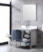 Lexora Jacques 36" - Distressed Grey Single Bathroom Vanity (Options: White Carrara Marble Top, White Square Sink and 34" Mirror w/ Faucet - Left Version) - Lexora - Ambient Home