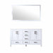 Lexora Jacques 60" - White Double Bathroom Vanity (Options: White Carrara Marble Top, White Square Sinks and 58" Mirror w/ Faucets) - Lexora - Ambient Home