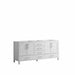 Lexora Jacques 72" - White Double Bathroom Vanity (Options: White Carrara Marble Top, White Square Sinks and 70" Mirror w/ Faucets) - Lexora - Ambient Home