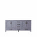 Lexora Jacques 72" - Dark Grey Double Bathroom Vanity (Options: White Carrara Marble Top, White Square Sinks and 70" Mirror w/ Faucets) - Lexora - Ambient Home