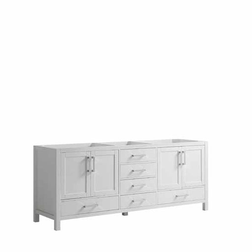 Lexora Jacques 80" - White Double Bathroom Vanity (Options: White Carrara Marble Top, White Square Sinks and 30" Mirrors w/ Faucets) - Lexora - Ambient Home