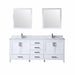 Lexora Jacques 80" - White Double Bathroom Vanity (Options: White Carrara Marble Top, White Square Sinks and 30" Mirrors w/ Faucets) - Lexora - Ambient Home