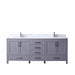 Lexora Jacques 80" - Dark Grey Double Bathroom Vanity (Options: White Carrara Marble Top, White Square Sinks and 30" Mirrors w/ Faucets) - Lexora - Ambient Home