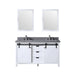 Lexora Marsyas 60" - White Double Bathroom Vanity (Options: Grey Quartz Top, White Square Sinks and 24" Mirrors w/ Faucets) - Lexora - Ambient Home