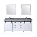 Lexora Marsyas 80" - Double Bathroom Vanity (Options: Grey Quartz Top, White Square Sinks and 30" Mirrors w/ Faucets) - Lexora - Ambient Home