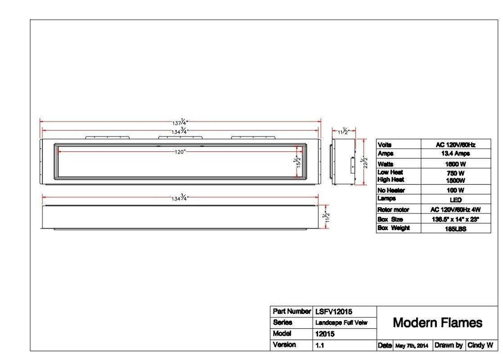 Modern Flames LFV2 Landscape Fullview 2 Built-In Electric Fireplace - Modern Flames - Ambient Home