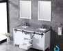 Lexora Marsyas 60" - White Double Bathroom Vanity (Options: Grey Quartz Top, White Square Sinks and 24" Mirrors w/ Faucets) - Lexora - Ambient Home