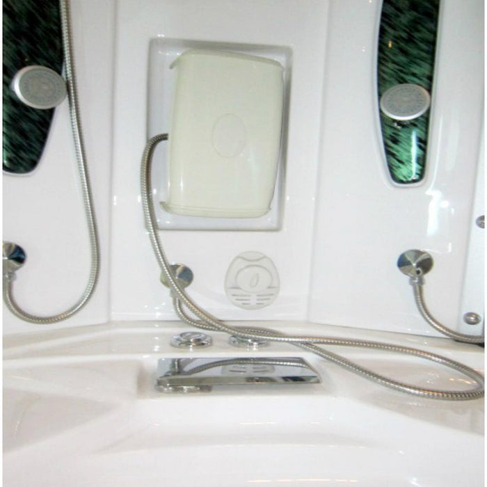 Mesa WS-608P Steam Shower with Jetted Tub-Blue Glass (63"L x 63"W x 89"H) - Mesa - Ambient Home