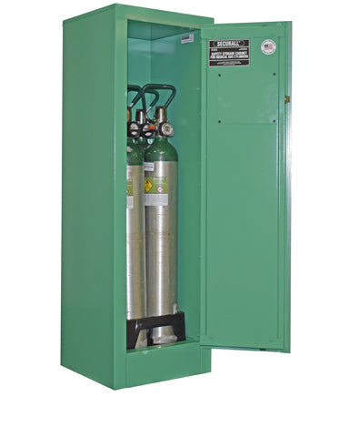 Securall  MG104FL - MedGas Oxygen Gas Cylinder Full Fire Lined Storage Cabinet - Stores 2-4 D, E Cylinders - Securall - Ambient Home