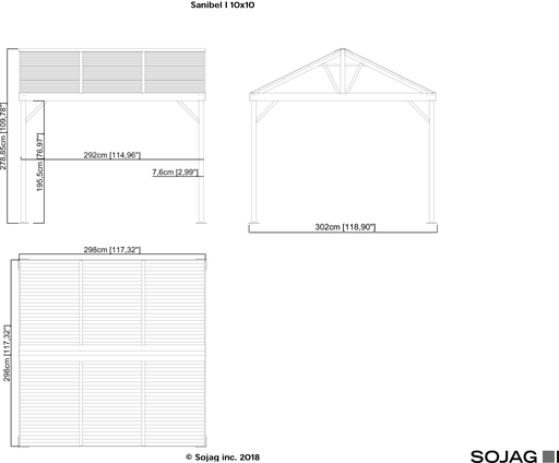 Sojag™ Sanibel I Gazebo Steel Roof with Mosquito Netting - Sojag Gazebo - Ambient Home